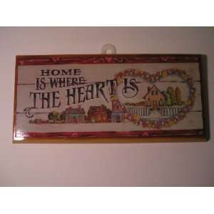 Home Is Where the Heart Is Cedar Plaque (10 Long X 4.5 