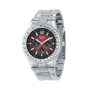 Mens Dress Watch with Red Black Dial  Relic Jewelry Watches Mens 