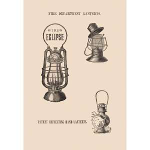  Fire Department Lanterns 12x18 Giclee on canvas