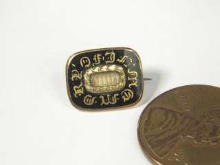 beautiful little antique mourning pin   smallest one weve seen