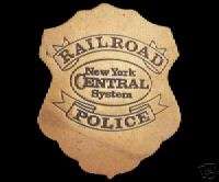 NEW YORK CENTRAL RAILROAD POLICE TRAIN BRASS BADGE  