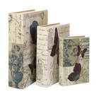 CC Home Furnishings Set of 3 Bohemian Paisley Decorative Book Style 