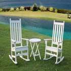 HOSPITALITY RATTAN North Port Patio Rocking Chair in Bone Off White 