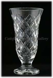 Waterford Irish Crystal Kinsale Vase Hand Cut Diamond Pattern Signed 