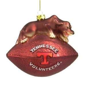  Tennessee Volunteers NFL Blown Glass Football Holiday Tree 