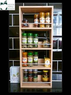 Wooden Hardwood Beech Spice Rack Kitchen Display 40 Jar  