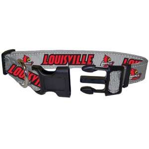  Louisville Cardinals Gray Medium Dog Collar Sports 