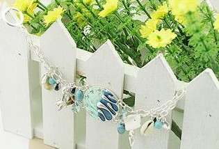 Cute Starfish&Shell&Stone&Crystal Multi Pendents Charm Link Toggle 