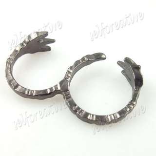 Black Dragon Claw Talon Two Double Finger Ring Size 7/8  