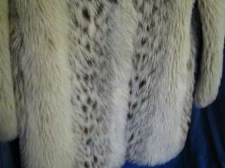 MONTEREY Vintage FAUX FUR COAT Snow Leopard SPOTTED BLACK/WHITE/GRAY 