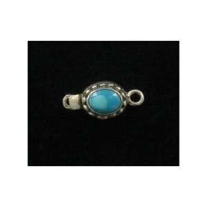 AAA CARICO LAKE TURQUOISE CLASP STERLING TEAL OVAL 