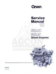 ONAN RDJC RDJF Diesel Engine Service Manual 974 0753  