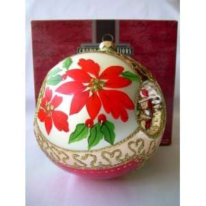  1998 Hallmark Ornament Red Poinsettias Crown Reflections 