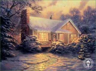 Thomas Kinkade PROMO Postcard CHRISTMAS COTTAGE Holiday  