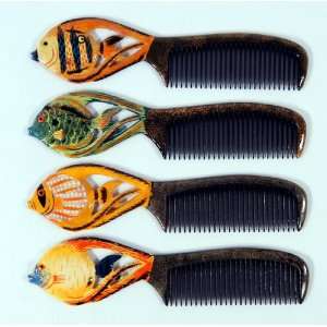 Wholesale Pack Handpainted Assorted Angel Tropical Fish Comb (Set Of 