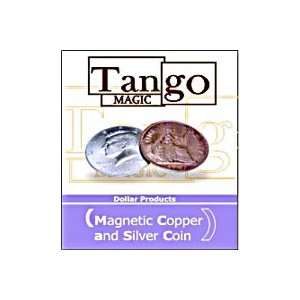  Copper & Silver Magnetic Tango Coins Cards Trick Magic 