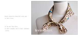 Leopard Stripes 100% Silk Paint Square Scarf Wrap Shawl  