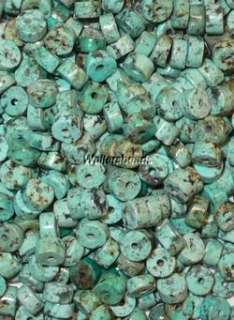 Green African Turquoise Heishi Bead Lot 4x2MM (50)  
