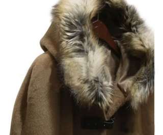 Womens Fashion Real Fur Collar Batwing Cape Poncho Cloak Outwear 