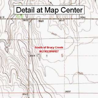 USGS Topographic Quadrangle Map   South of Drury Creek, Kansas (Folded 