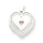 JewelryWeb Sterling Silver Pink MOP 2 Heart 2 Frame Heart Locket