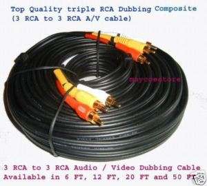 20 FT 6M 3 RCA Audio Video AV Composite Cable DVD TV  