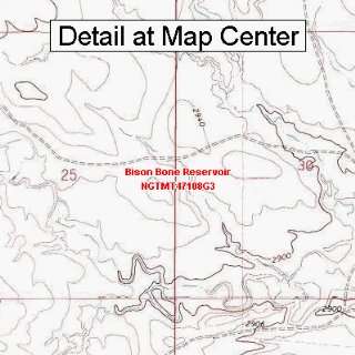  USGS Topographic Quadrangle Map   Bison Bone Reservoir 