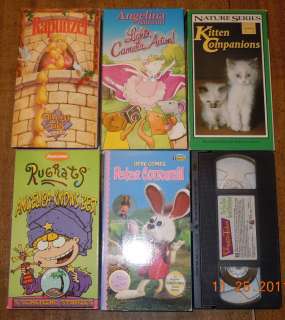 LOT OF 6 KIDS VHS TAPES MOVIES ANGELINA BALLERINA RAPUNZEL RUGRATS 
