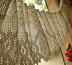 12x200 long vtg hand crochet lace valance victorian curtain white