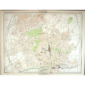   Map England 1891 Street Plan Nottingham Victoria Park