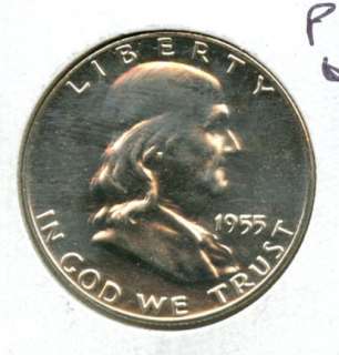 1955 50C FRANKLIN SILVER HALF DOLLAR US PROOF COIN  