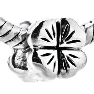  Lucky Four Leaf Clover Sterling Silver Beads Fits Pandora 