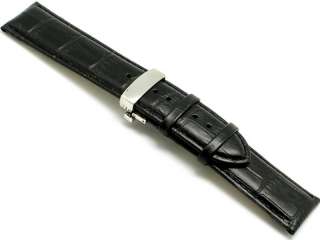 24mm Leather watch Strap DEPLOYMENT CLASP for Invicta  