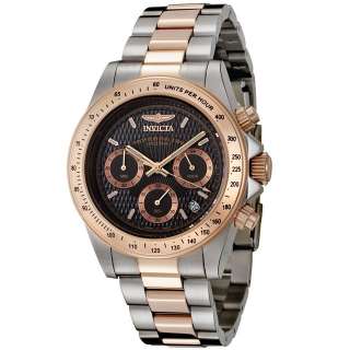  INVICTA MENS TWO TONE ROSE SPEEDWAY BLACK DIAL CHRONOGRAPH WATCH 6932