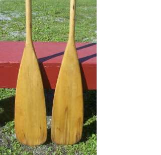NICE set of vintage blond wooden paddles with round blades They 