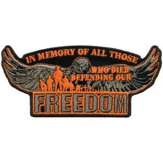   OUR FREEDOM 11 x 5 BACK PATCH POW Veteran VET Biker Motorcycle Vest