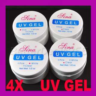 Pink Clear White Nail Art UV Builder Gel Tips Glue  