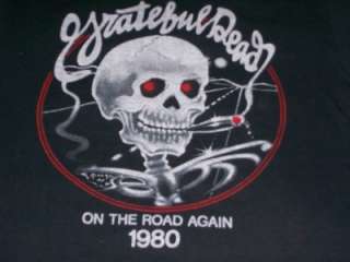 vintage GRATEFUL DEAD 1980 SKULL rare concert t shirt S  