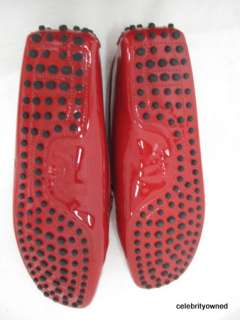 NWOB Tods For Ferrari Red Patent Leather Loafers 9  