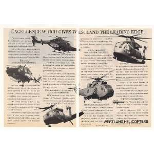 1987 Westland Lynx WS70 Blackhawk Sea King EH101 2 Page Print Ad 