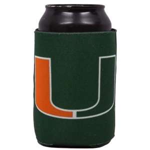  Miami Hurricanes Green Collapsible Can Coolie