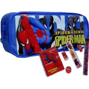  Spider Man Blue Pencil Case + Stationery Set Office 