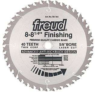 in. x 40T Saw Blade, Finishing  Freud Tools Replacement Blades 