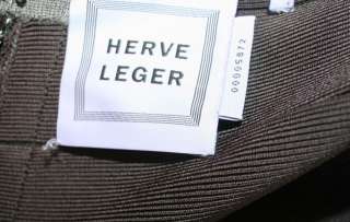 Authentic Herve Leger 2 tone Gray Bandage Stretch Skirt NEW sz M 