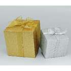 Kurt Adler 6 Gold Glitter Bow Gift Box Christmas Decoration #J7919GO