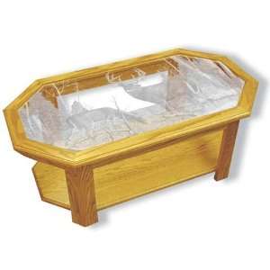  Etched Glass Coffee Table with Etched Glass Deer Tops 