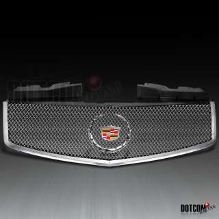 CADILLAC CTS V HOOD MESH CHROME GRILL GRILLE+OEM STYLE EMBLEM  