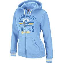 Mitchell & Ness San Diego Chargers Womens Full Zip Hooded Sweatshirt 