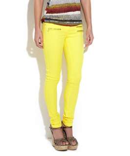 Yellow (Yellow) 32in Zip Pocket Skinny Jeans  239556685  New Look