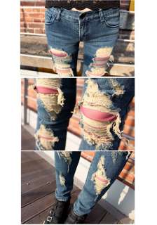 ripped PINK NET lined skinny jeans 25 26 27 28 29 30  